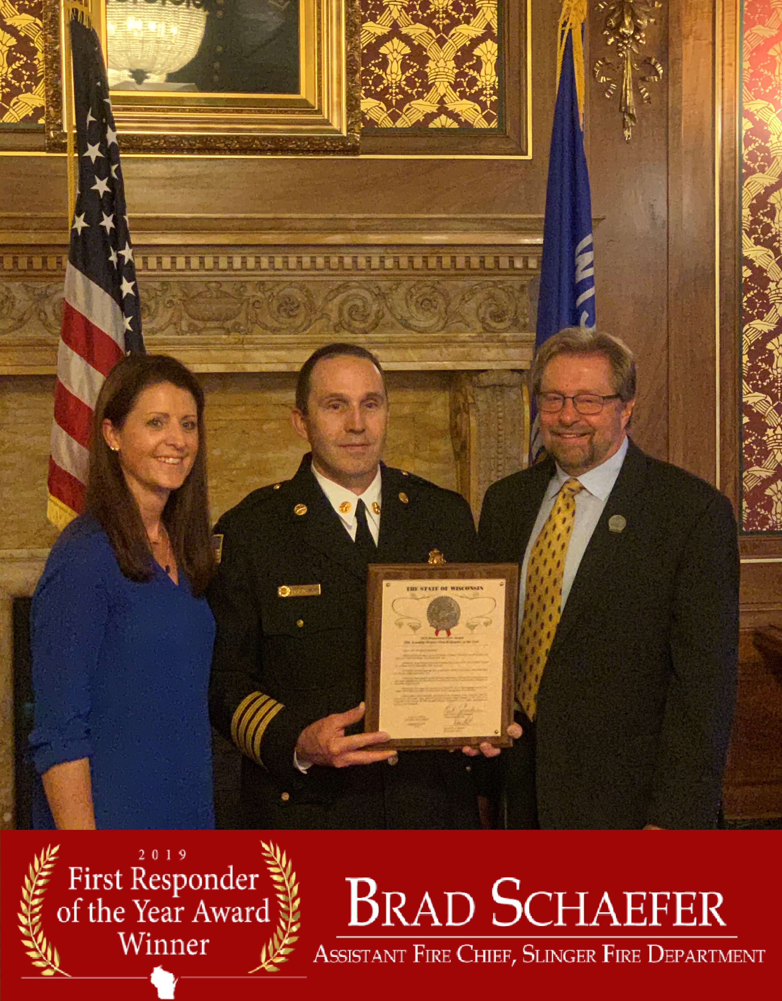 Slinger Firefighter honored by Rep. Rick Gundrum