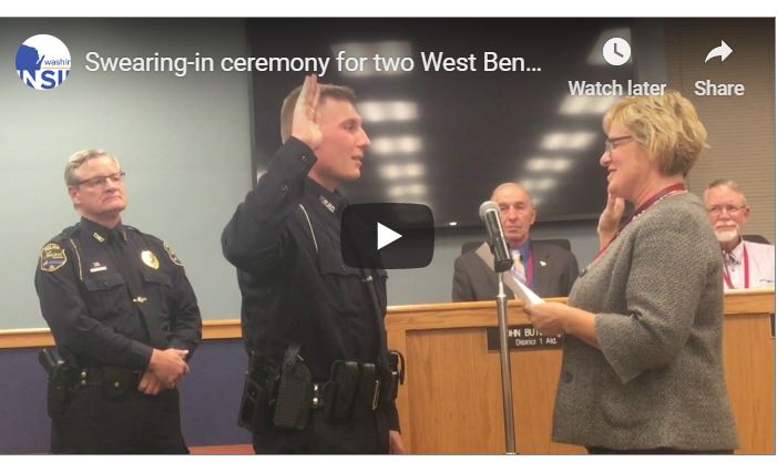 Swearing in of two West Bend Police Officers