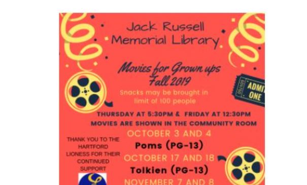 Jack Russell Memorial Library movie schedule
