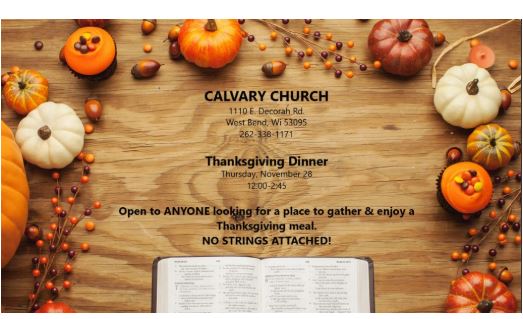 Calvary Church thanksgiving