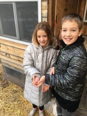 Tommy and Lyla w first egg