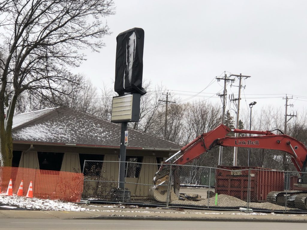 demolition of former Pizza Hut