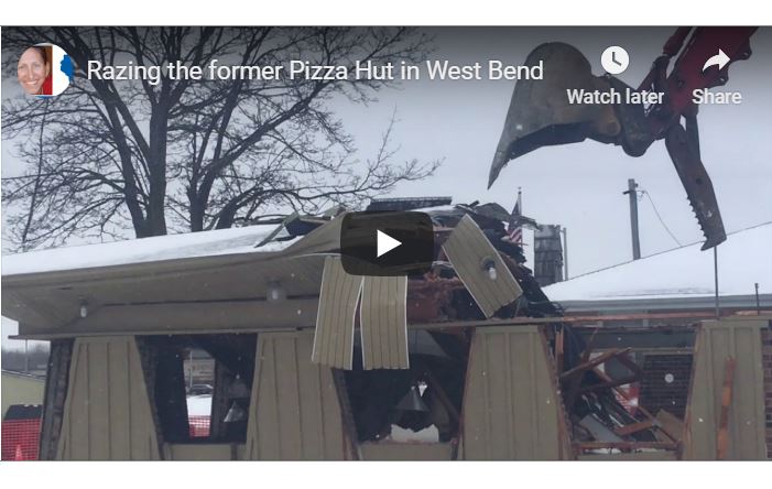 Razing the former Pizza Hut in West Bend