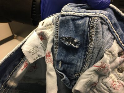 Jeans with drug compartment
