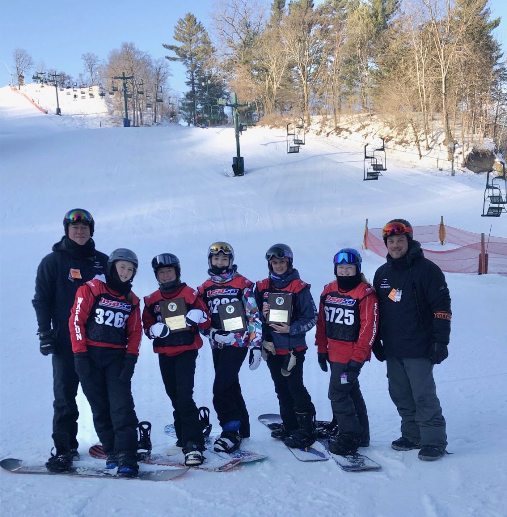 Girls snowboard winners