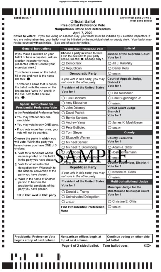 Preview Of April 7 Ballot For The Spring Election In Washington County