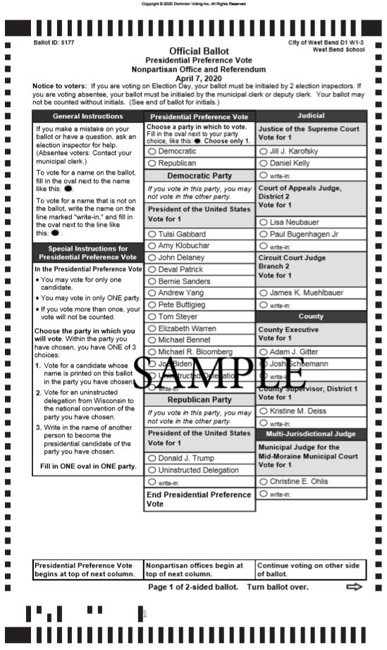 Sample ballot