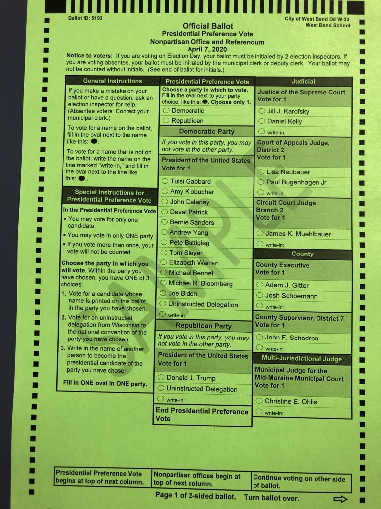 Preview of April 7 ballot for the Spring Election in Washington County