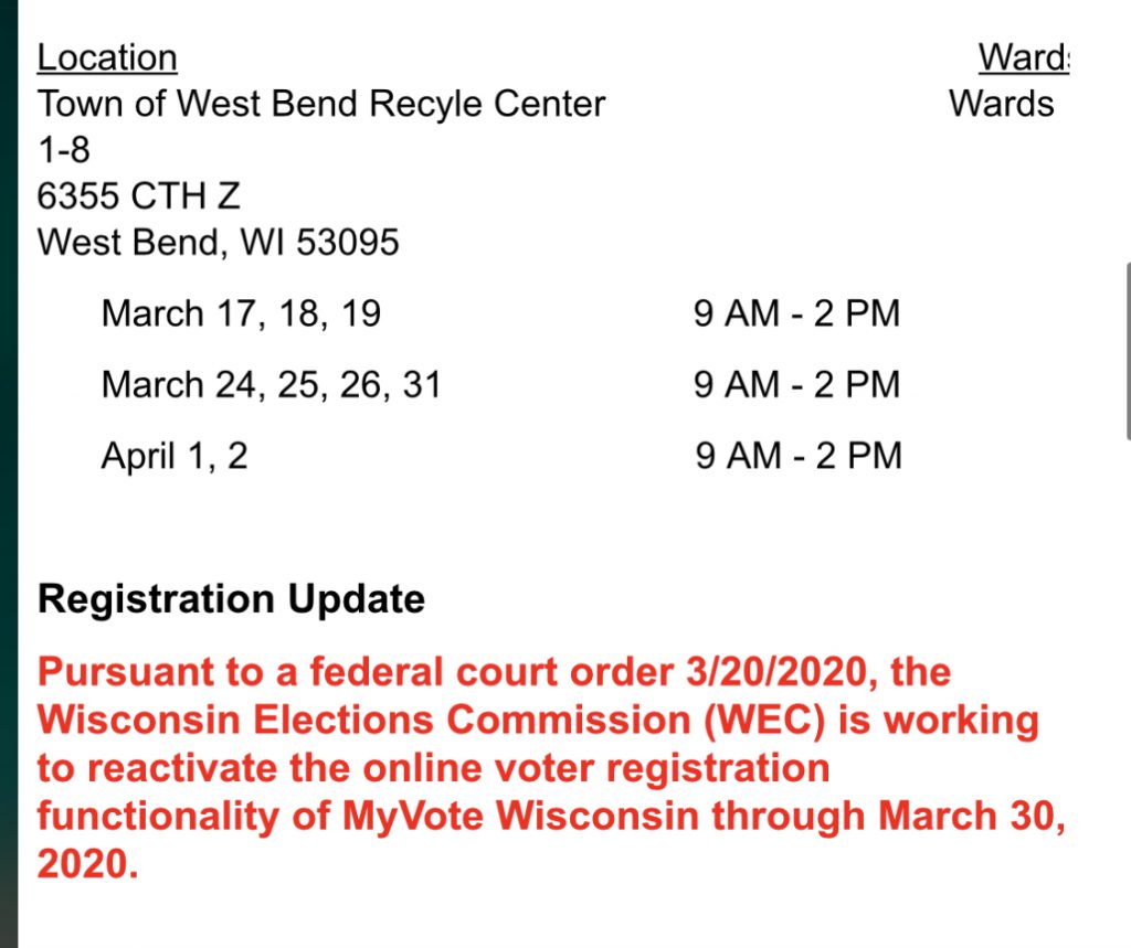 Town of West Bend voting