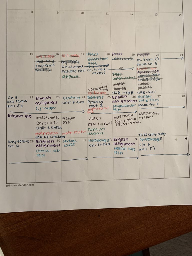 School schedule at Slinger High School