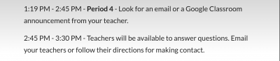 virtual learning schedule