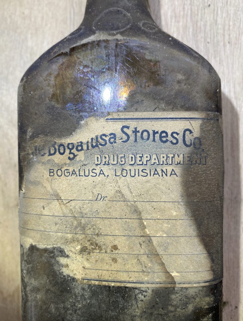 medicine bottle found at Wallace Lake Supper Club