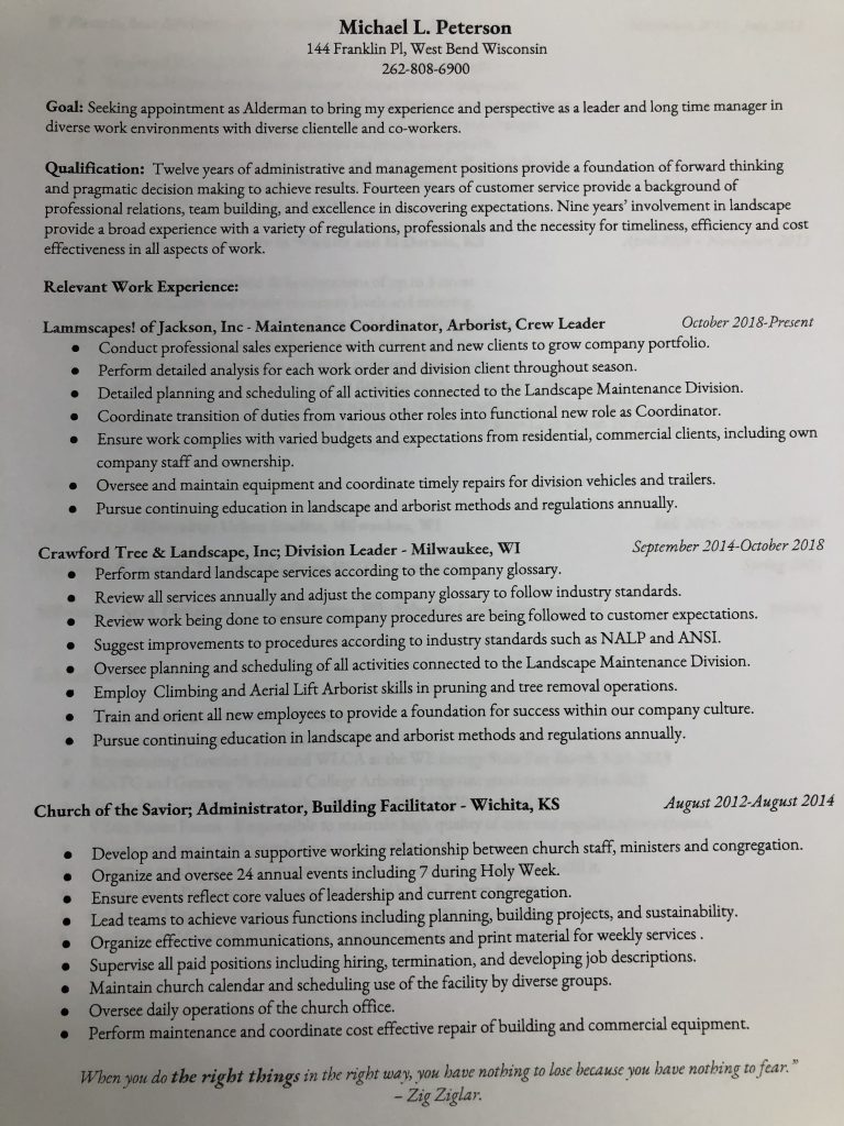 Michael Peterson - resume