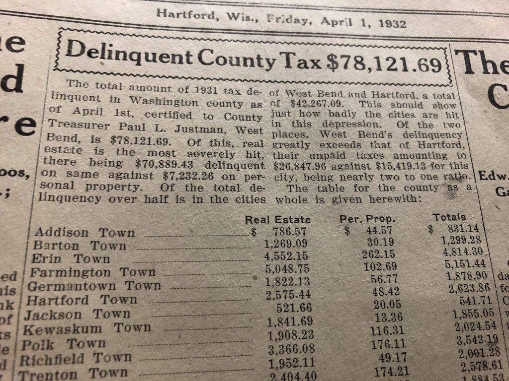 Hartford Press, delinquent taxes