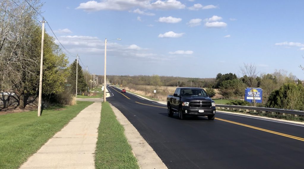 Road construction on Paradise Drive