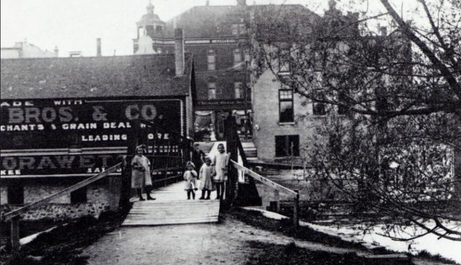 Ghost art by footbridge