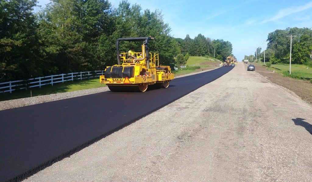 Road construction on Hwy K