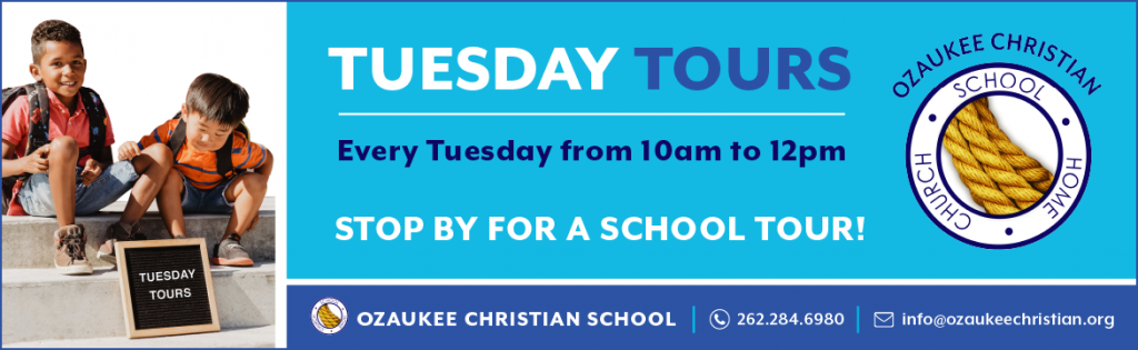 Tuesday tour at Ozaukee Christian School