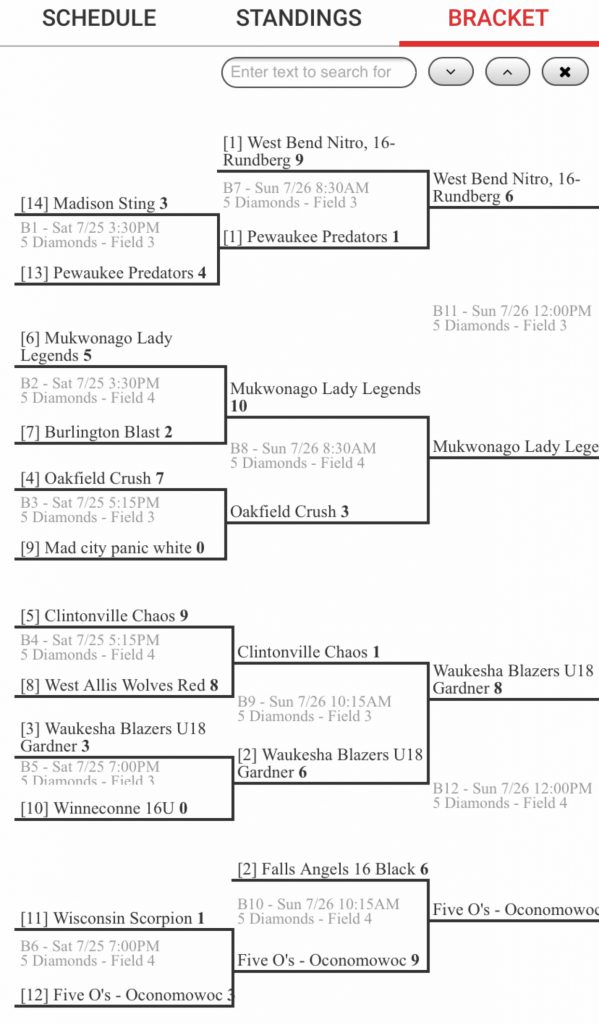 Nitro softball State bracket