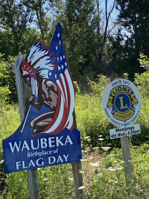 Waubeka, flag day