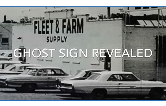 VIDEO | Fleet & Farm ghost sign revealed in West Bend Ghost Sign Revealed