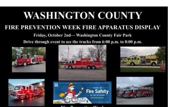 Fire Prevention Week includes apparatus display Friday, October 2 at Washington County Fair Park | By Kenny Asselin
