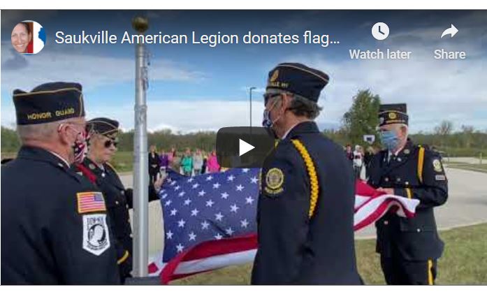 VIDEO | Celebration of flagpole donated to Ozaukee Christian School Saukville American Legion
