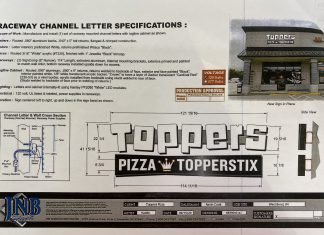 Check out the new storefront for Toppers Pizza in West Bend Toppers sign specific