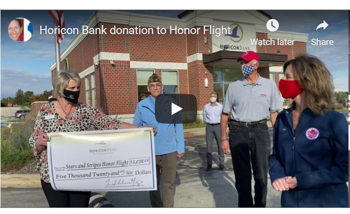 VIDEO | Horicon Bank donates $5,020 to Stars & Stripes Honor Flight