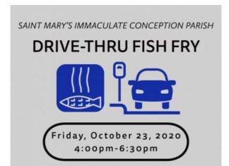 Drive-thru fish fry at St. Mary’s Immaculate Conception on Friday, October 23
