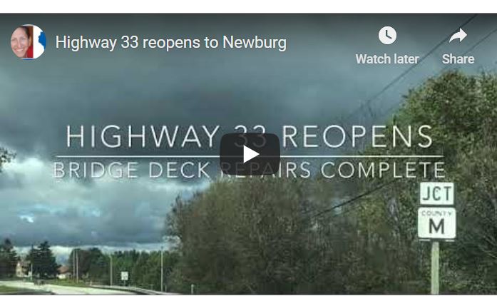 VIDEO | Highway 33 between CTH M and Newburg reopens early