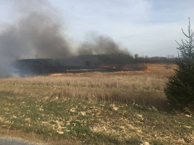 grass fire Town of Erin