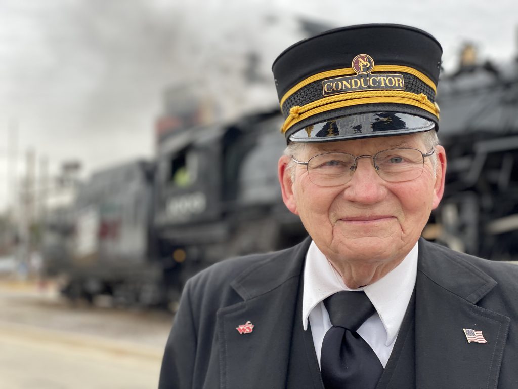 train conductor, Hartford parade