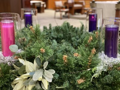 Advent candle, wreath