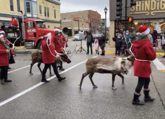 Santa, Reindeer, Hartford Parade