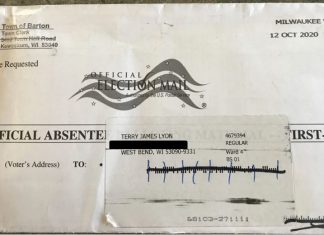 Town of Barton man receives missing absentee ballot on November 7, 2020 Missing ballot