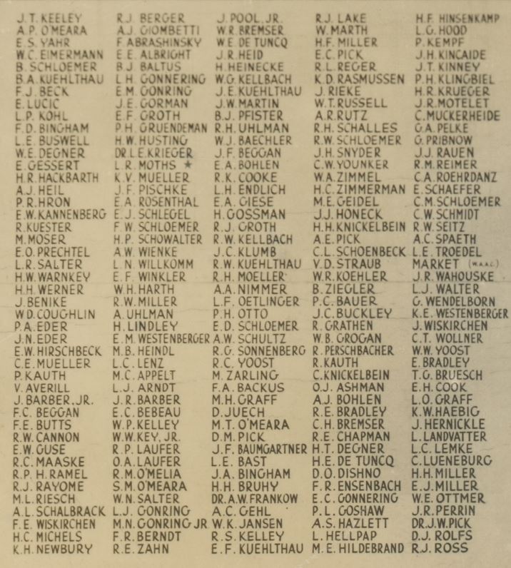 WWII names postcard veterans WWII