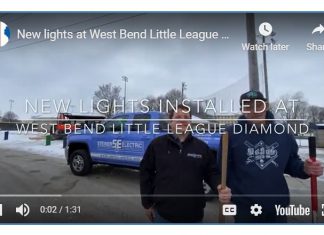 VIDEO | New LED lights installed at West Bend Little League Diamond