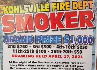 Kohlsville Fire Department annual SMOKER is Saturday, April 17