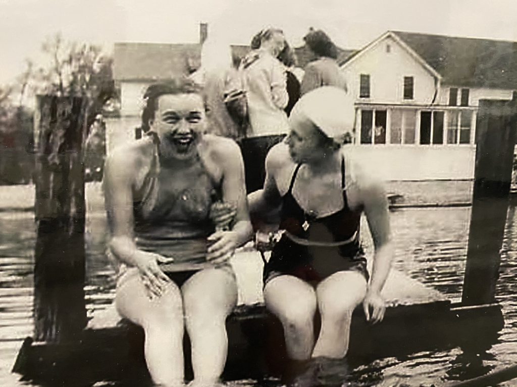 girls swimming, Big Cedar Lake to