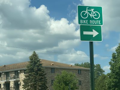 Bike route sign