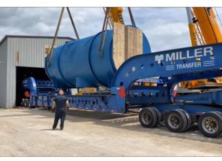 VIDEO | 19-axle trailer on the move TONIGHT out of Hartford Industrial Park