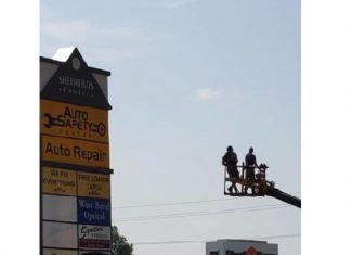 New look for Auto Safety Center sign at Shepherds Center in West Bend | By Mike Hilzley