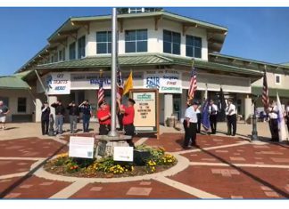 Flag raising at 9 a.m. for Military Day at Washington County Fair flag raising, fair park