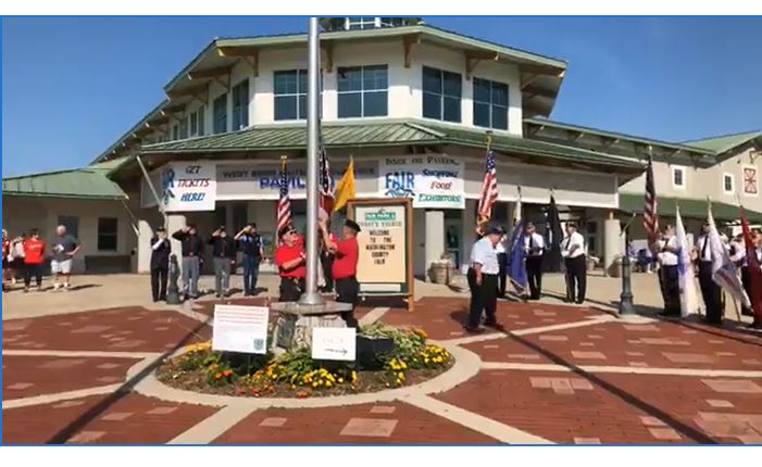 flag raising, fair park military