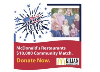 Kilian McDonald’s to raise money for Pearson family of Slinger, WI Pearson
