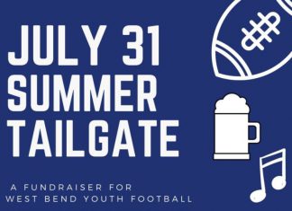 Fundraiser for West Bend Youth Football on July 31, 2021 football tailgate