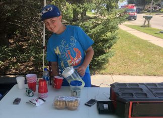 Lemonade stand underway on Annie Street in West Bend lemonade