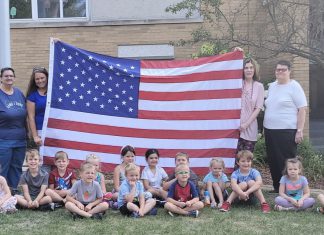 American flag donation to St. Peter School in Slinger | By Kathleen Lendosky