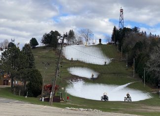 Making snow in Slinger Little Switzerland